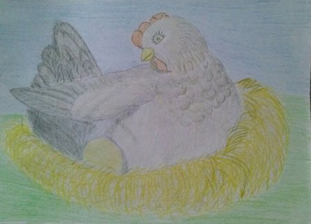 Рис к сказке Курочка Ряба