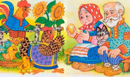 Раскраска к сказке Курочка Ряба для малышей