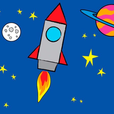 Ракета раскраска для детей