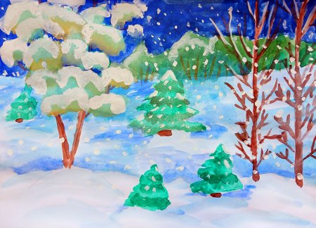 Зимние рисунки для детей