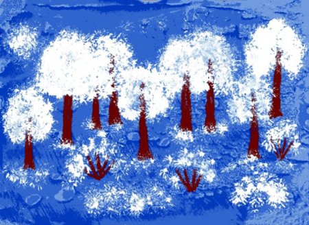 Зимний пейзаж рисунок