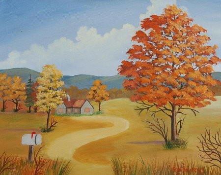Осенний лес рисунок