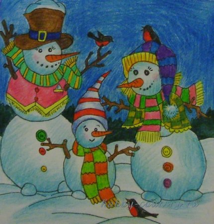 Детские рисунки на новый год