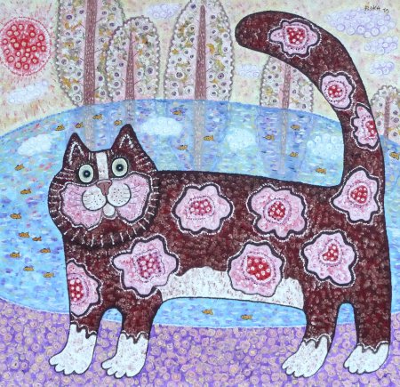 Декоративная живопись кошки