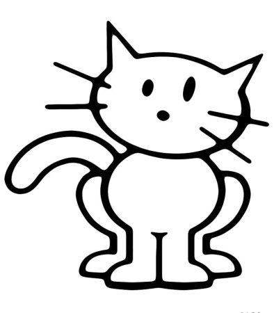 Котик рисунок для детей