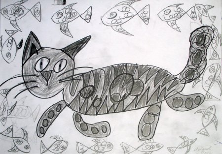 Котики рисунки детские