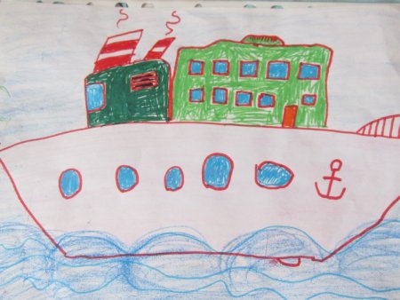 Рисование пароход