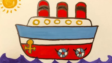 Кораблик раскраска для детей