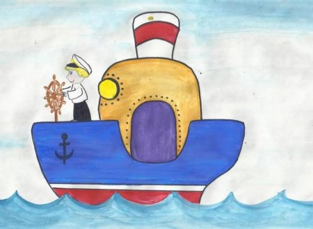 Пароход рисунок