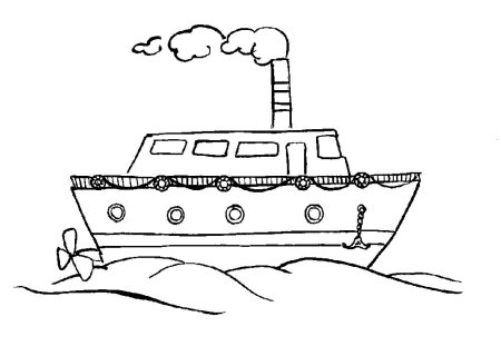 Пароход рисунок для детей