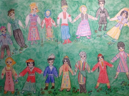 Аппликация праздничный хоровод