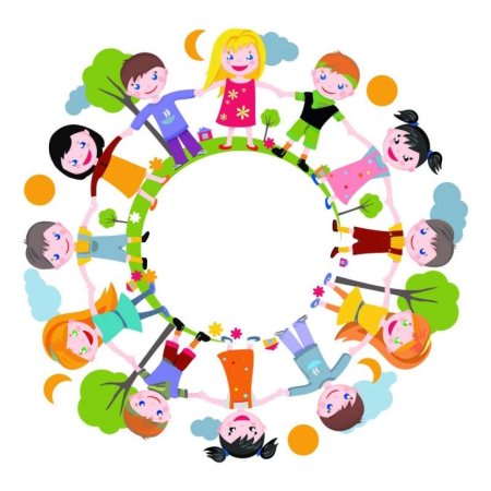 Дети в кругу мультяшные