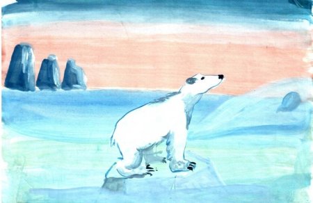 Рисование белого медведя