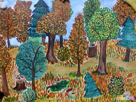 Рисование для детей лес