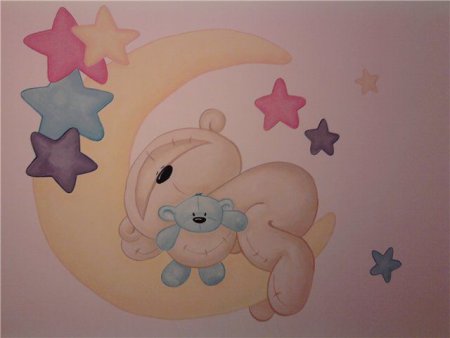 Роспись стен в детском саду спальня