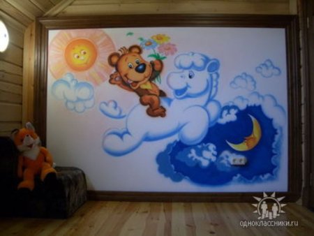 Рисование на стенах в спальне в детском саду