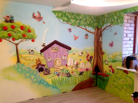 Расписать стены в детском саду