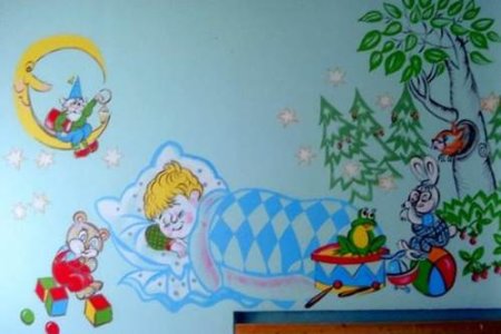 Рисунки в спальне в детском саду