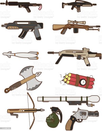 Орудие нарисованное цветное