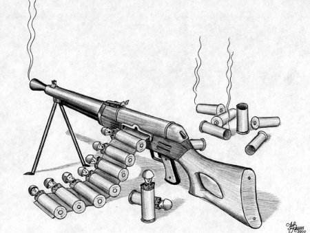 Пулемет рисунок