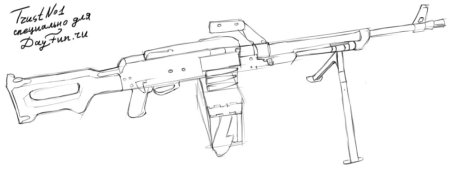 Автомат рисунок карандашом