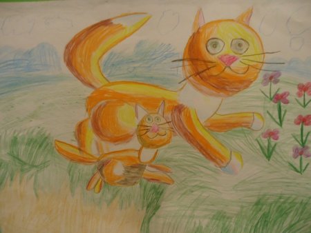 Рисунок детский кошка (52 фото)