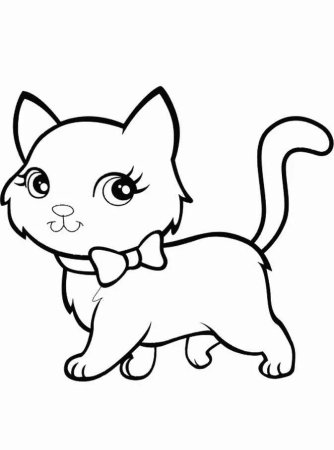 Кошка раскраска для детей