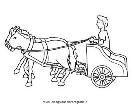 Лошадь с повозкой раскраска