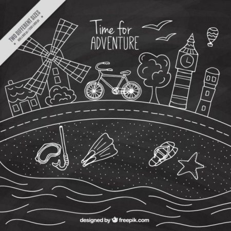 Детские рисунки на грифельной доске