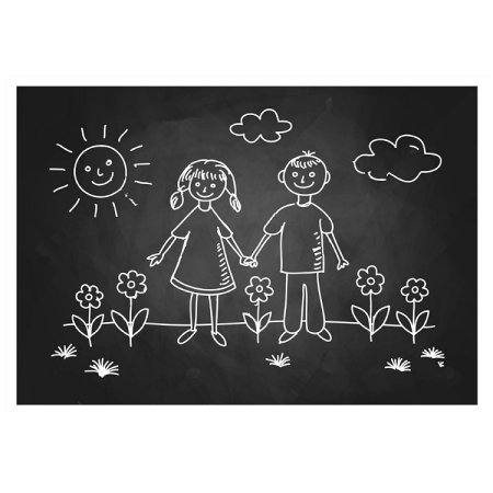 Рисунки мелом на доске