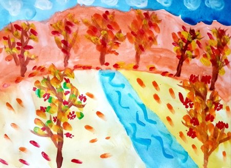 Детские рисунки осень