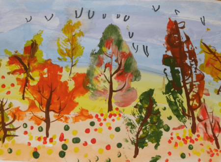 Осенний лес рисунок