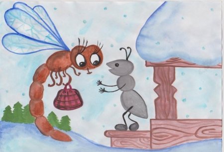 Стрекоза и муравей рисунок детский (54 фото)