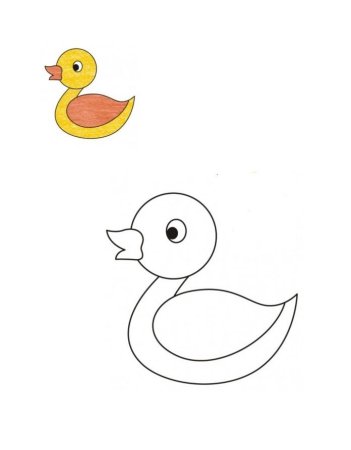 Рисунок утёнка для срисовки
