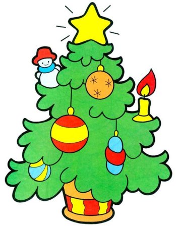 Нарисована яелка Новогодняя