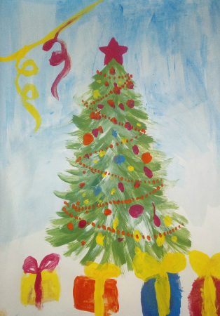 Елка для рисования