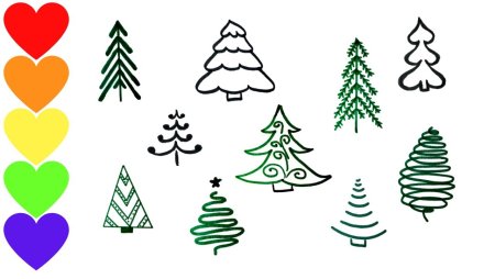 Елочка раскраска для детей