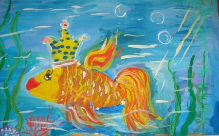 Рисование Золотая рыбка старшая группа