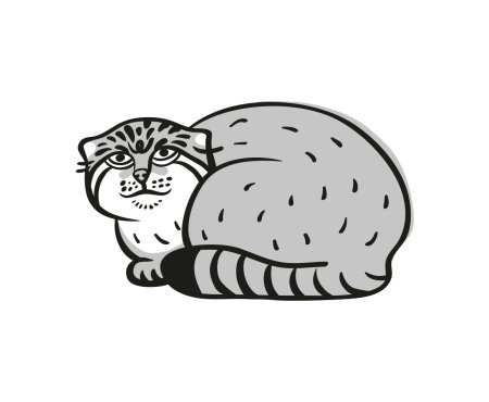 Кот Манул раскраска