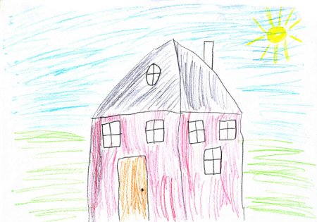 Детский рисунок домик