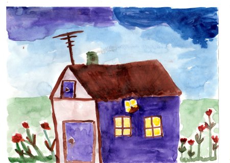 Детский рисунок домик