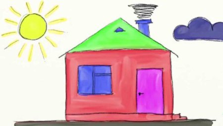 Детский рисунок домик