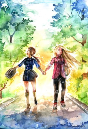 Прогулка в парке рисунок