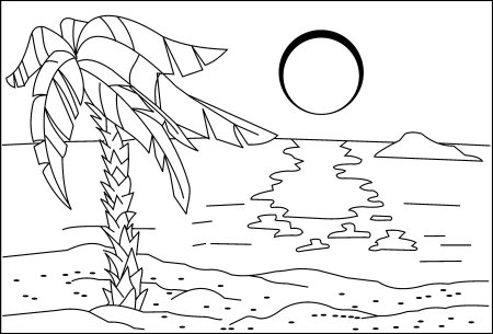 Море цветными карандашами