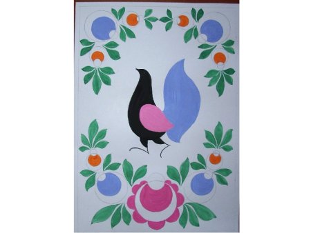 Рисование декоративные цветы и птицы