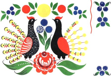 Городецкая роспись птица