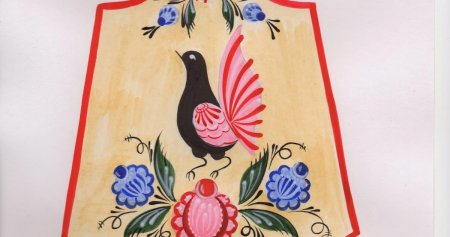 Городецкая роспись птица Павлин