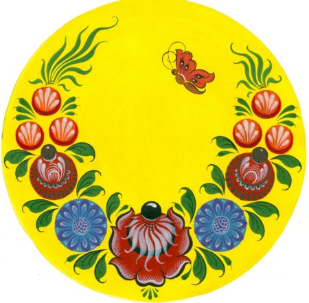 Городецкая роспись орнаментальная полоса