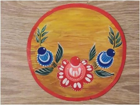 Разделочная доска Городецкая роспись 5кл