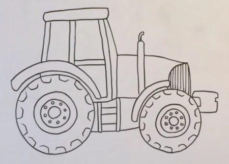 Срисовать трактор